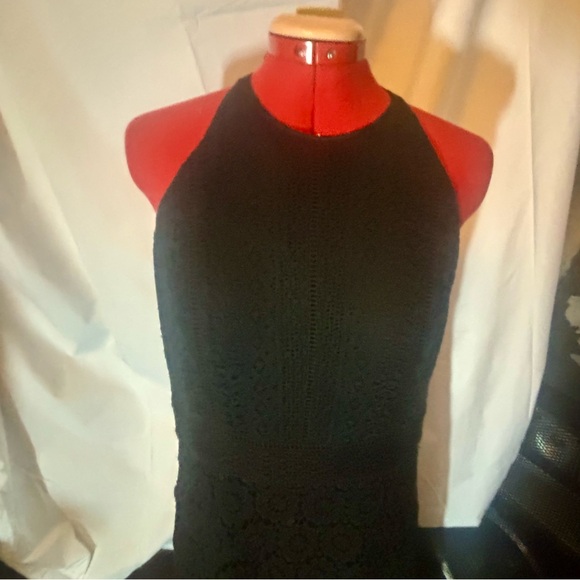 Theory Black Crochet Halter Gown | Open-Back Evening Dress | Size 6 - Picture 12 of 12